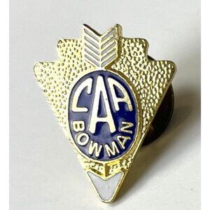 VTG Blue/White/Goldtone CAA Camp Archery NAA JOAD Arrowhead BOWMAN Pin PINBACK